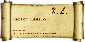 Kaczor László névjegykártya